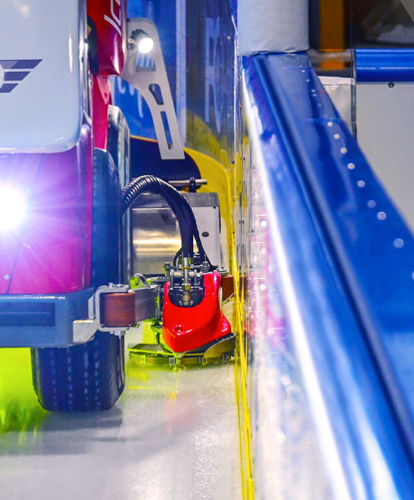An ice resurfacer at work