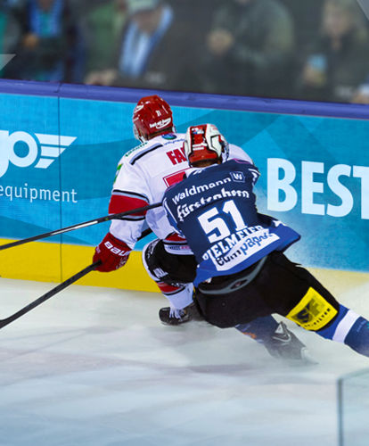 One of our dasher boards during an ice hockey game